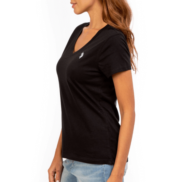 Camiseta Negra U.S. Polo Assn Cuello V - Image 2