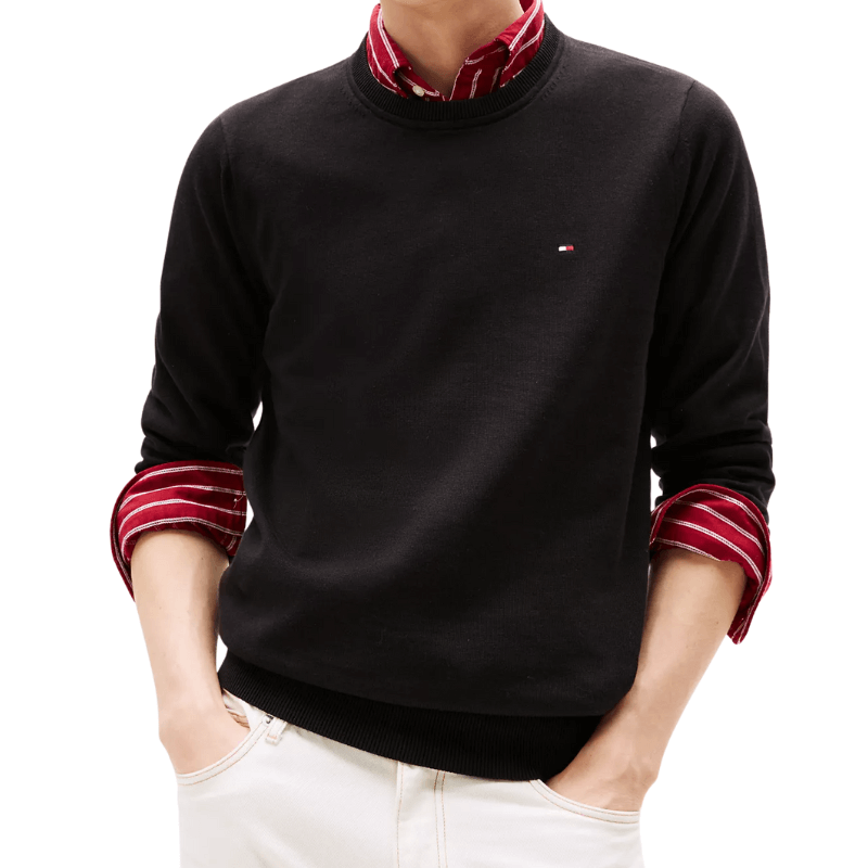Suéter Liso Negro Tommy Hilfiger